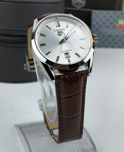 TAG Heuer Carrera Calibre 5 Brown Leather Strap Watch
