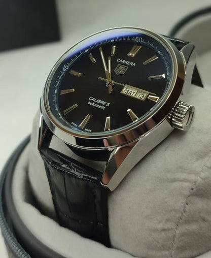 Tag Heuer Carrera Calibre 5 Black Leather Strap WAR201C.FC6266