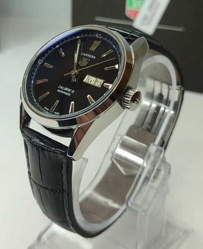 Tag Heuer Carrera Calibre 5 Black Leather Strap WAR201C.FC6266