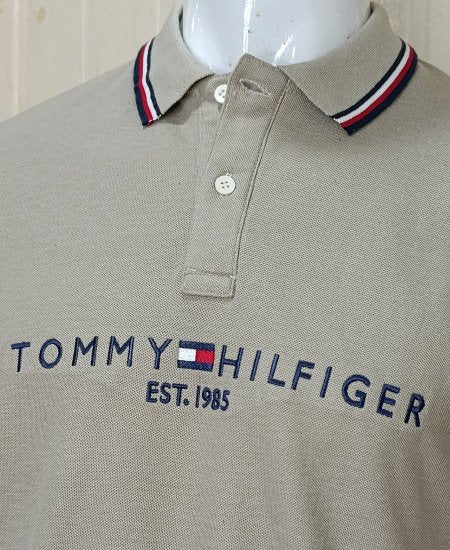 Tommy Hilfiger Stone Gray Polo Shirts