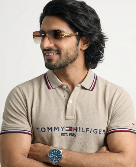 Tommy Hilfiger Stone Gray Polo Shirts
