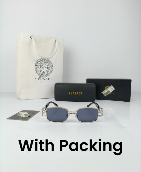 Versace Silver Rectangular Sunglasses VR032