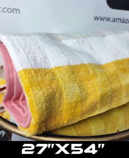Bath Towel Elegant Yellow strips